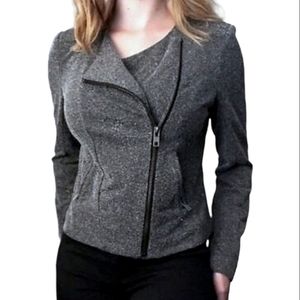 Catherine Malandrino Asymetrical Zip Jacket Women's XL Gray Runway Style Moto